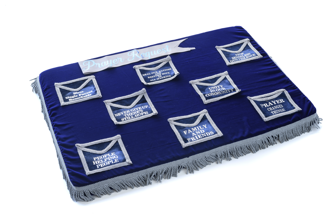 Royal Blue and Silver Prayer Request Rug